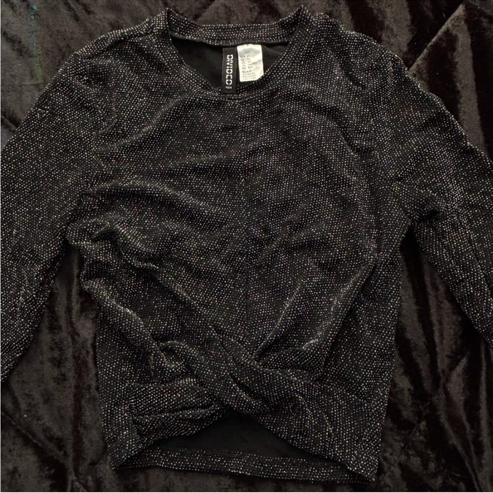H&M Divided sparkly twist knot crop top